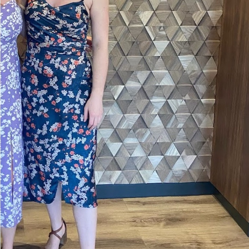 Floral Navy and orange Women's Dress
